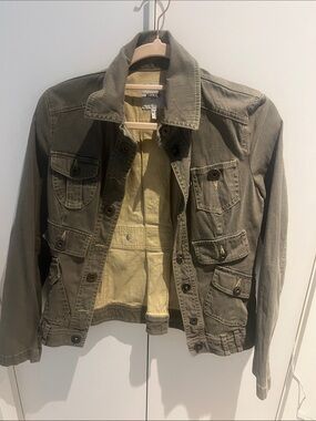Moschino Olive Green Utility Jean Jacket